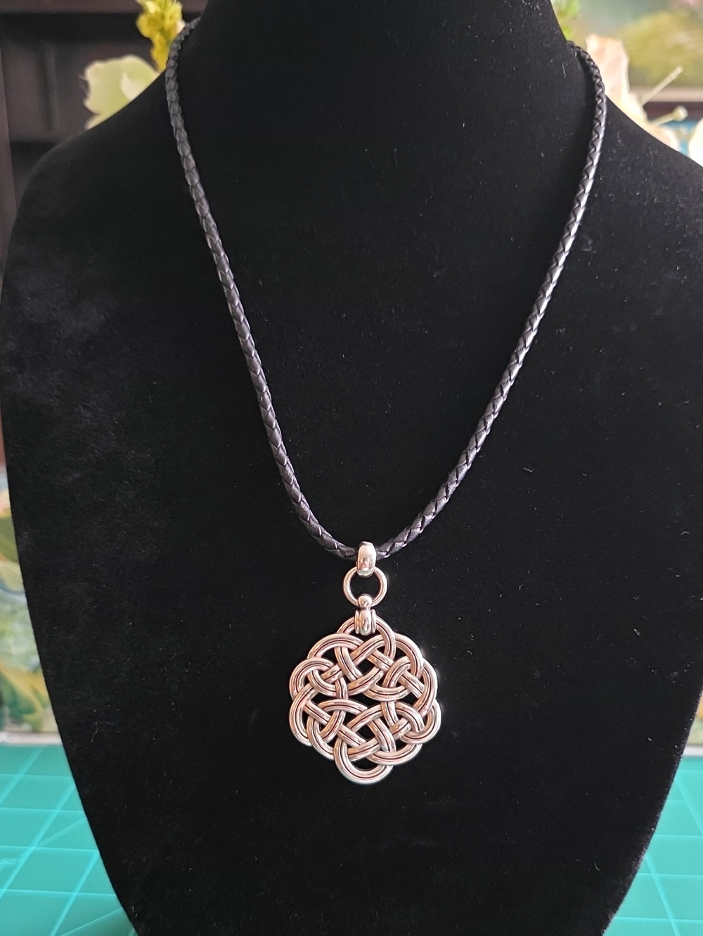 BRIGHTON Signed Silver-tone Celtic Knot Pendant Necklace